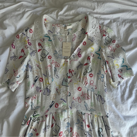 Maje Graphic-Print Lace-Trimmed Woven Playsuit - Picture 6 of 9